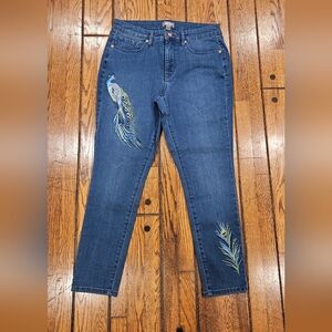 Martha Stewart Embroidered Peacock Jeans Women’s 8P